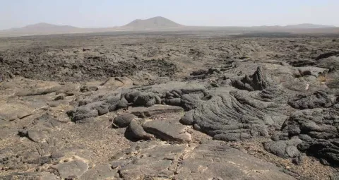 Un-weathered lava flow