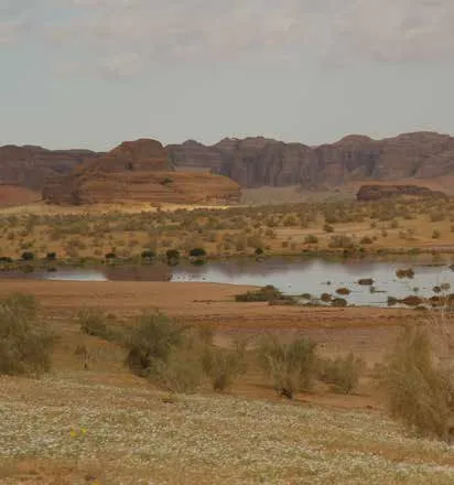 Ephemeral flooded depression holding water